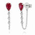Pear Shape Gemstone & Diamond Chain Wrap Earrings