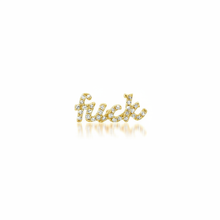 Cursive Diamond Fuck Single Stud Earring