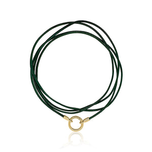 Green or Brown Kangaroo Leather Necklace