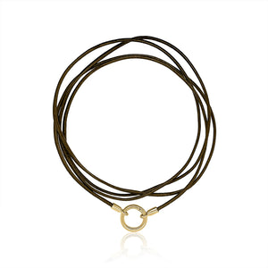 Green or Brown Kangaroo Leather Necklace