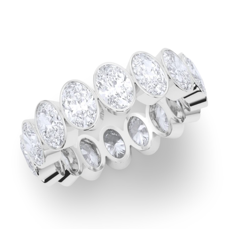 Oval Bezel Set Lab Grown Diamond Eternity Band
