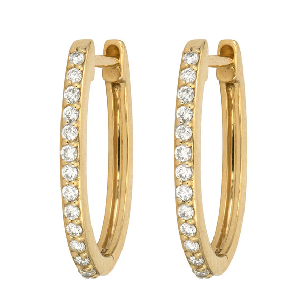 Classic Diamond Oval Hoop Earring