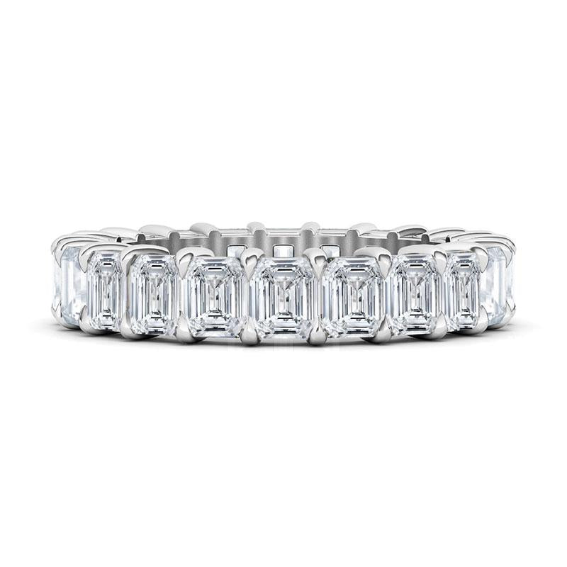 Lab Grown Emerald Cut Diamond Eternity Band