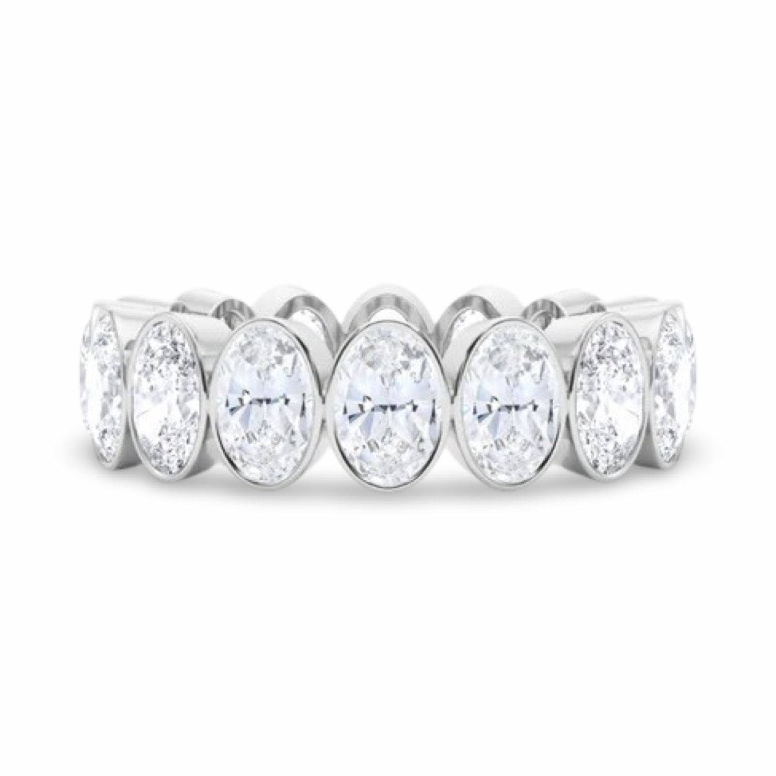 Oval Bezel Set Lab Grown Diamond Eternity Band