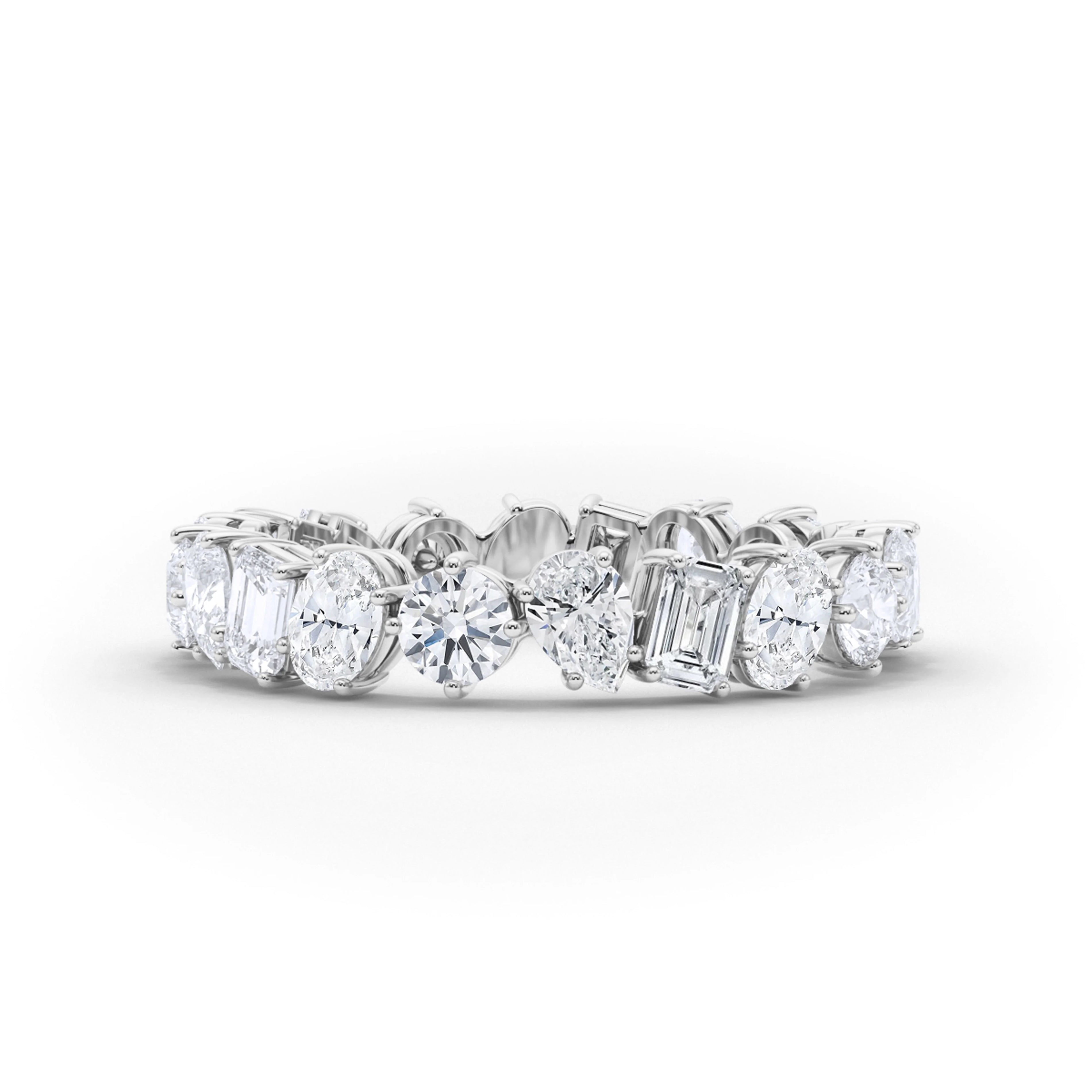 3/4 Mixed Shape Lab Grown Diamond Eternity Band Ring