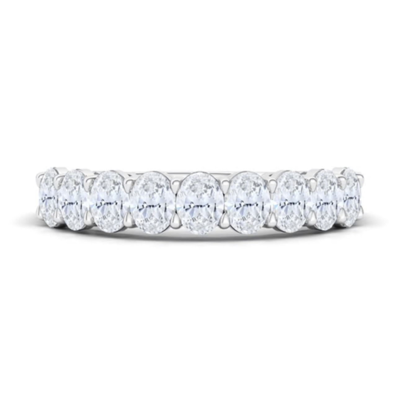 Half Oval Cut Lab Grown Diamond Eternity Band Ring
