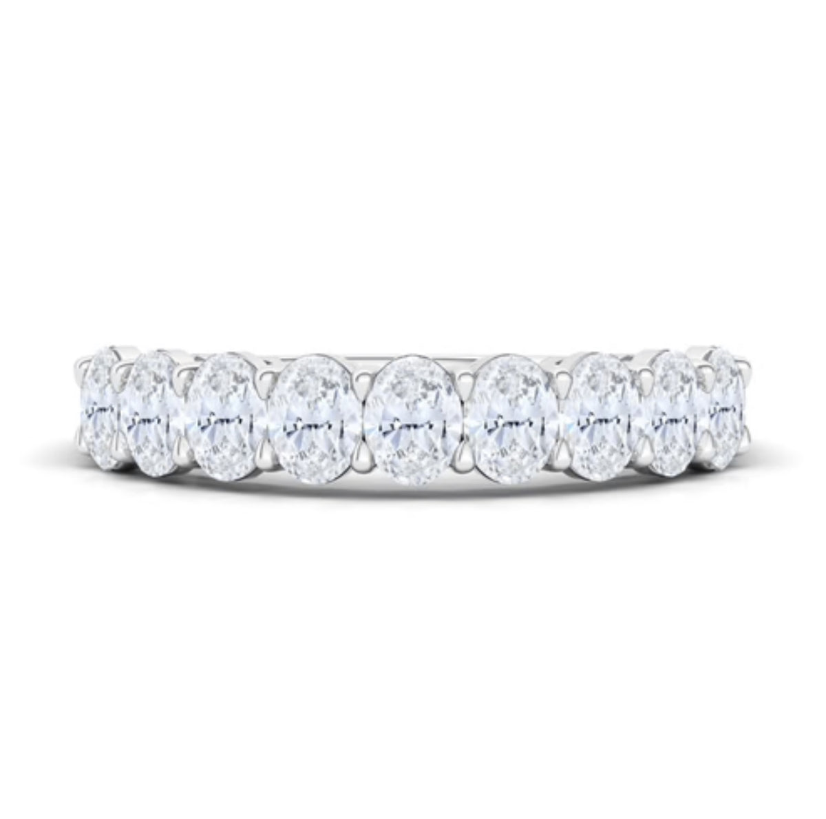Half Oval Cut Lab Grown Diamond Eternity Band Ring
