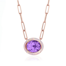 Melange Oval Inlay Pendant Necklace