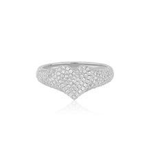 Pave Diamond Heart Pinky Ring