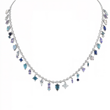 Diamond & Gemstone Drop Shaker Necklace