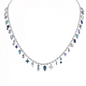 Diamond & Gemstone Drop Shaker Necklace