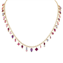 Diamond & Gemstone Drop Shaker Necklace
