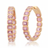 Stunningly Stacked Bezel Set Pink Sapphire Hoops