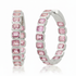 Stunningly Stacked Bezel Set Pink Sapphire Hoops