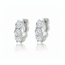 Major Chubby Diamond Rounds Huggie Hoop Earrings