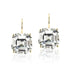 Large White Topaz Octagonal Drop Earrings