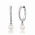 Pretty Pearl Dangle & Pave Diamond Huggie Hoop Earrings