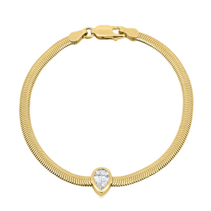 The Italian Flex Chain Bracelet with Diamond Bezel