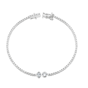 Bezel Set Diamond Shapes Tennis Bracelet