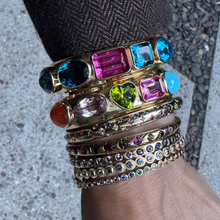 One of a Kind Rainbow Gemmy Cuff Bangle Bracelet