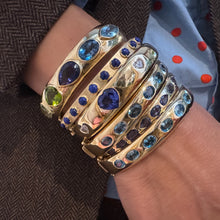 One of a Kind Blue & Green Gemmy Cuff Bangle Bracelet