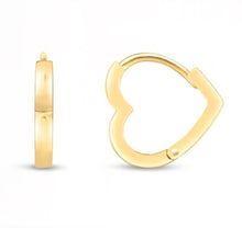 High Polish Heart of Gold Huggie Hoop Earrings