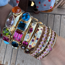 One of a Kind Rainbow Gemmy Cuff Bangle Bracelet