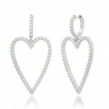 Glimmer in My Heart Diamond Drop Heart Earrings