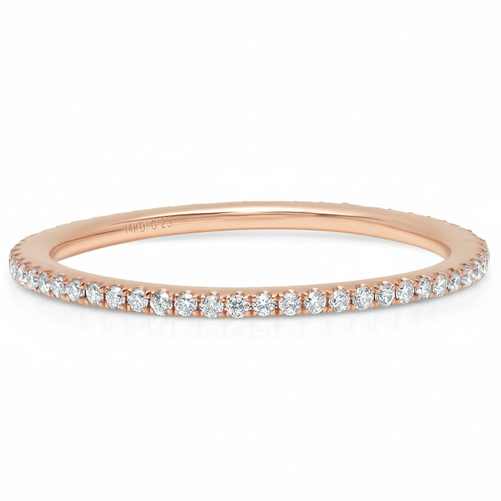 Gold Micro Pave Diamond Eternity Band Ring