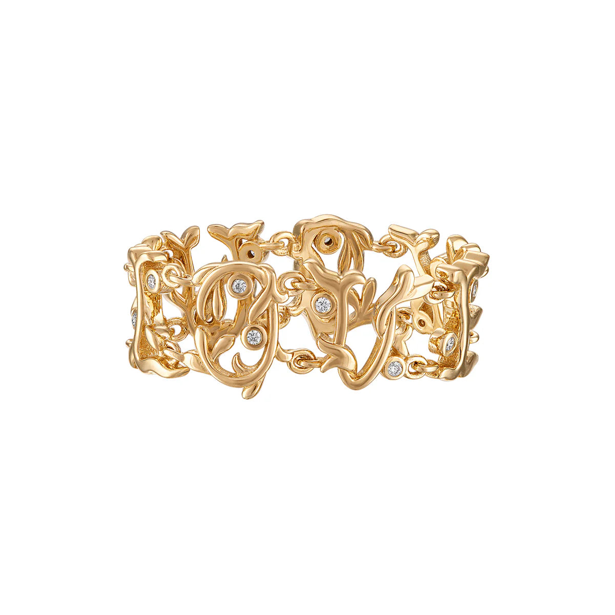 I Love You Golden Vine Mantra Ring