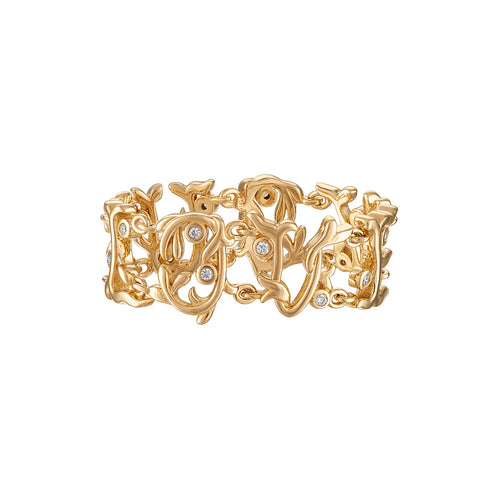 I Love You Golden Vine Mantra Ring