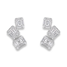 Illusion Trio Diamond Stud Earrings