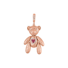 Teddy Bear Charm with Pink Tourmaline Heart