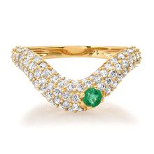 In Awe Wavy Diamond & Gemstone Stacking Ring