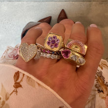 Inverted In Love Pave Diamond Heart Signet Ring