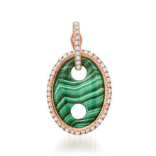 Malachite & Diamond Mariner Charm Pendant