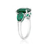 Three Stone Emerald Ring in White Platinum with Diamonds