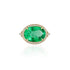 One of a Kind Glowing Oval Shape Emerald Ring With Diamonds