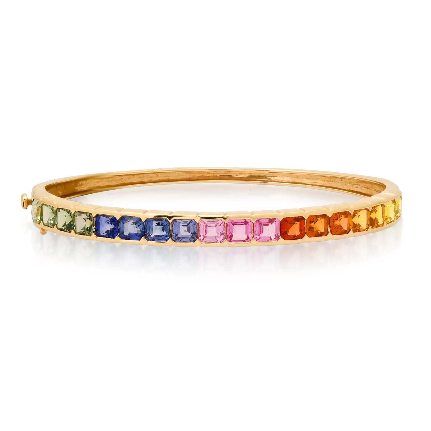 Juicy Rainbow Sapphire Bangle Bracelet