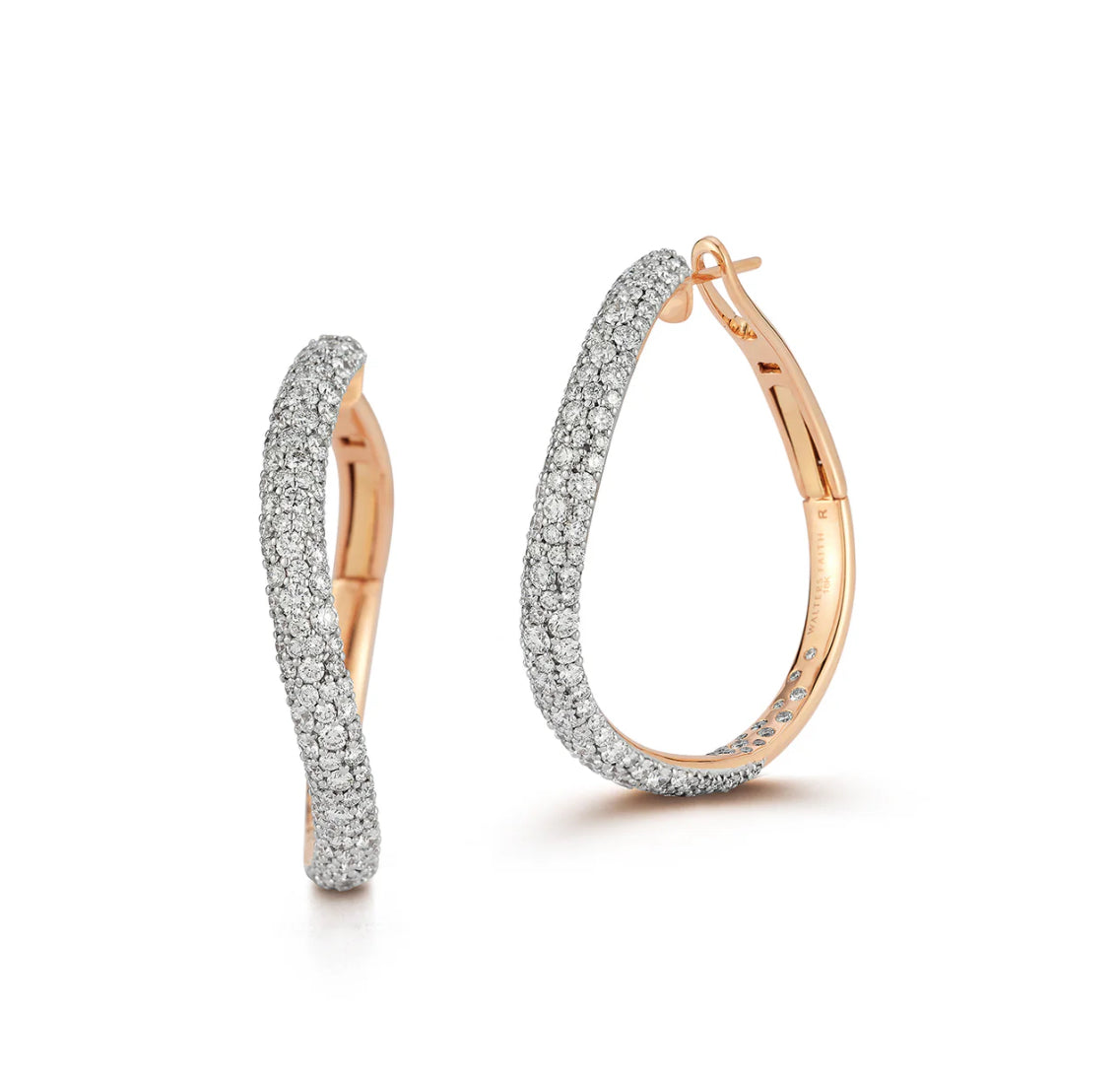 Julian Gold & Diamond Curved Hoop Earrings