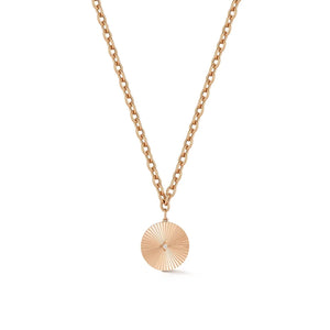 Jumbo Gold & Diamond Fluted Disc Chain Necklace