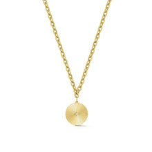 Jumbo Gold & Diamond Fluted Disc Chain Necklace