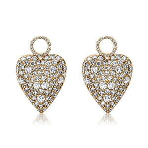 Puffy Diamond Pave Heart Earring Charms