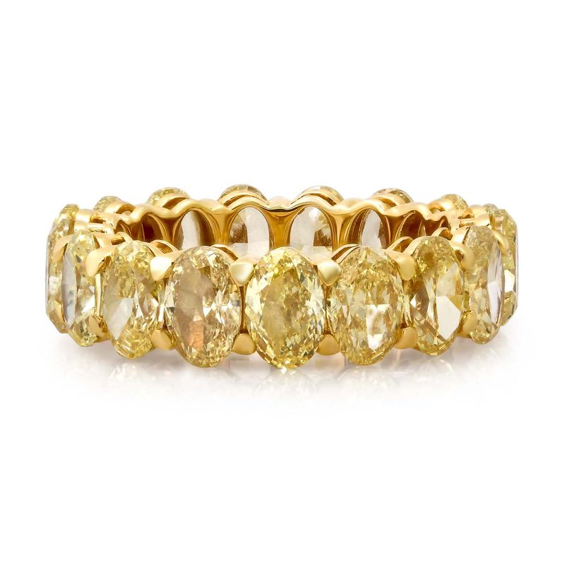 Lab Grown Oval Yellow Diamond Eternity Band Ring