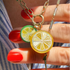 Golden Mother of Pearl Lime Twist Charm