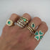 Lucky Emerald & Diamond Clover Ring 