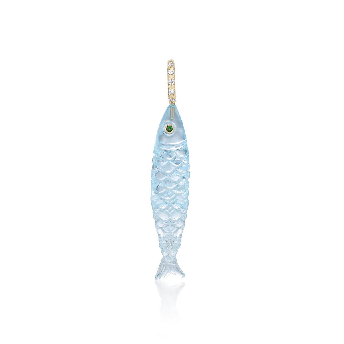 Meri Hand Carved Blue Topaz Fish