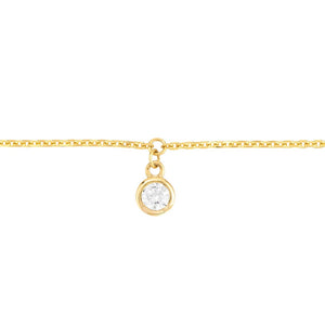 Bezel Set Diamond Charm Anklet