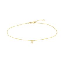 Bezel Set Diamond Charm Anklet