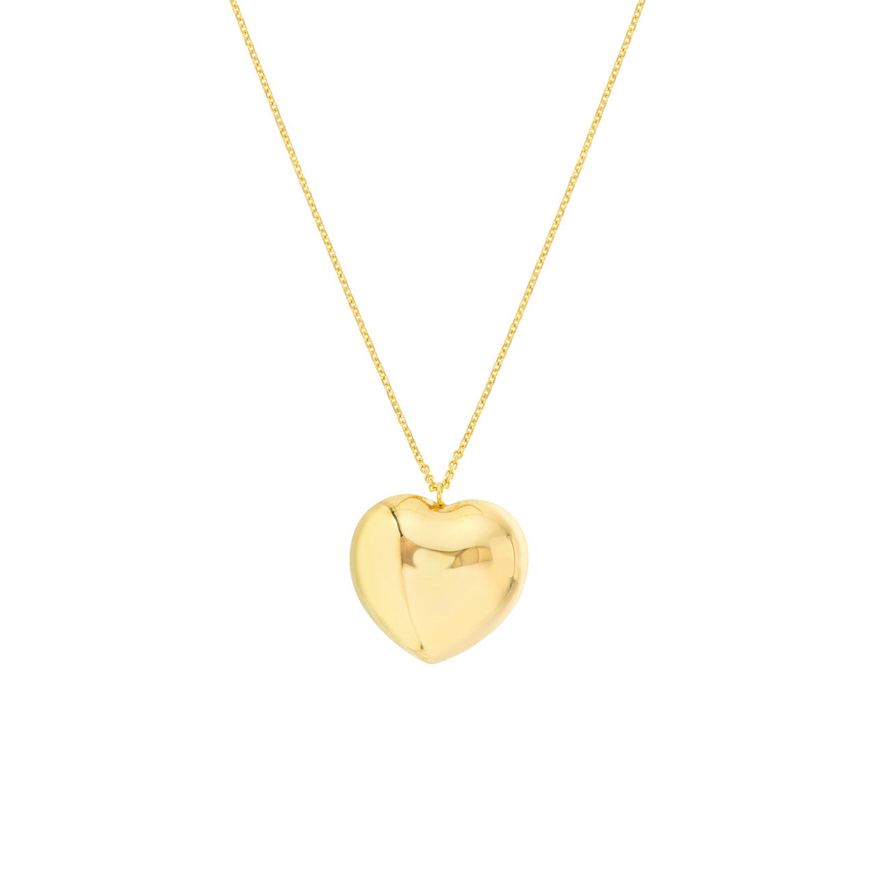 Royal Rounded Puffy Heart Pendant Necklace